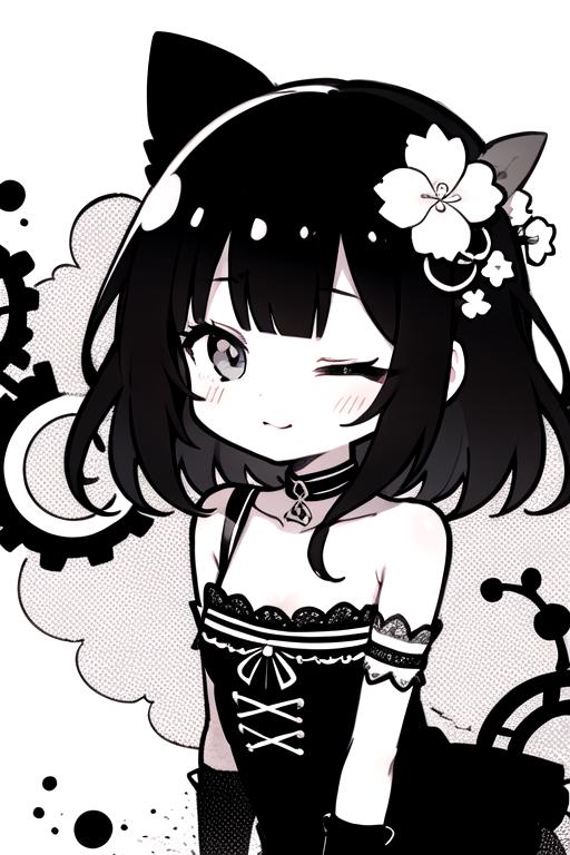 Wallpaper : cat girl, cat ears, ai art, black hair, dress, vertical,  blushing, anime girls, long hair 900x1600 - haitan - 2214938 - HD  Wallpapers - WallHere